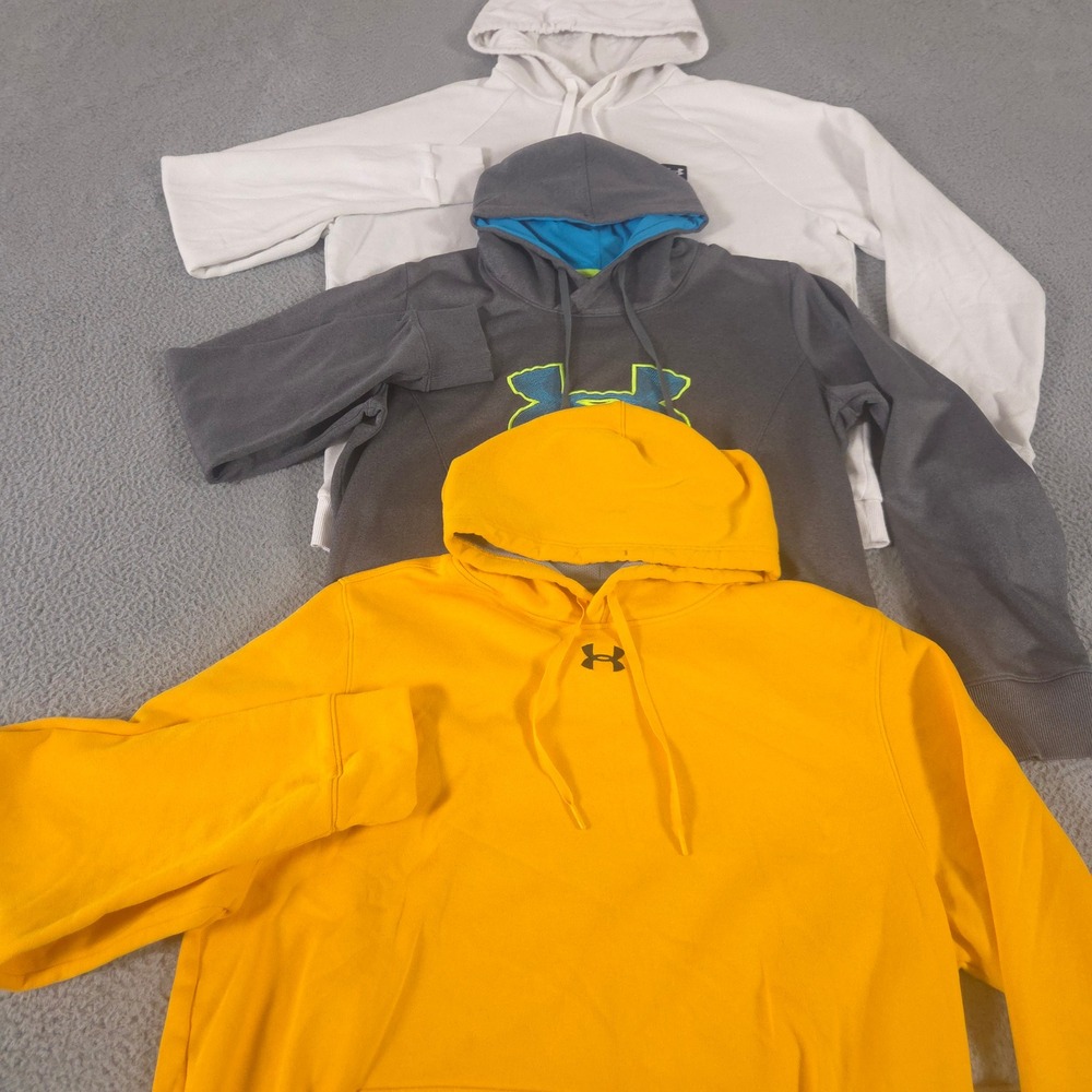 LOT OF 3 Under Armour Hoodie Mens XL Multi UA Rival Fleece Pullover Storm Hustle